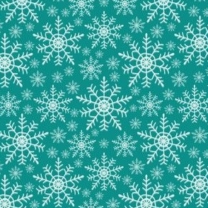 Snowflakes Dark Mint