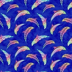 Tie Dye Marine Animals Dolphins Marlins