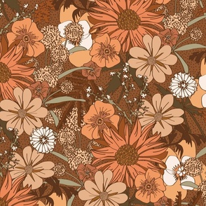 BOHO FLORAL-BROWN