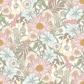 Boho Floral Spring Fabric By The Yard - Boho Wildflower Fabric - Floral  Print Fabric – Pip Supply
