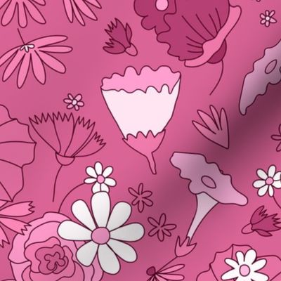 Hand drawn floral repeat pattern