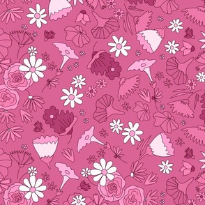 Hand drawn floral repeat pattern