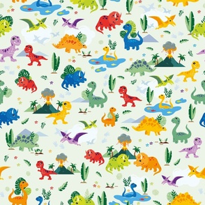 Cute and colorful dinosaur pattern
