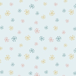 Star Floral in Peachy, Gold and Seafoam on Ice
