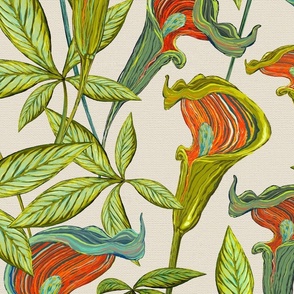 Jack-in-the-Pulpit on Linen Large Scale