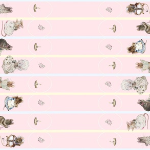 Beatrix Potter Sewing Mice - Lolita - Pink Colorway double sided print
