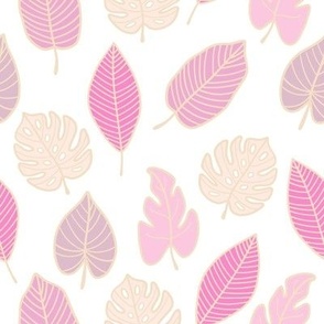 Tropical leaves (pink)
