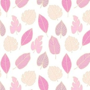 Tropical leaves (small/pink)