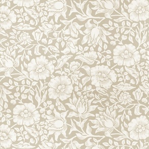 French country floral in beige