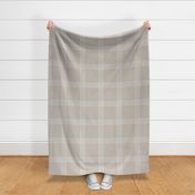 Windowpane Plaid - Greige w/ Light Blue Accent, Large Scale