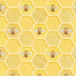 Honeycomb And Bees-M