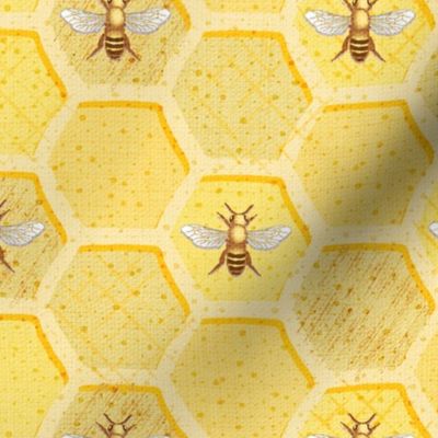Honeycomb And Bees-S