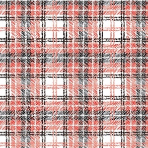 Painted Tartan - Coral - Reduced Scale