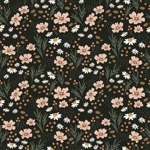 Field of Wild Flowers - Black, Small Scale