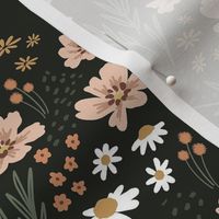 Field of Wildflowers - Black, Medium Scale