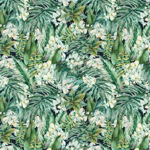 Watercolor tropical floral pattern