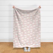 Sweet Dreams clouds and stars pastel pink and brown Large Scale by Jac Slade