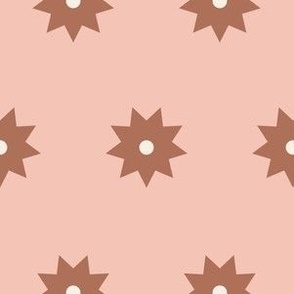 Star Dots Terracotta on Pink | Lg.