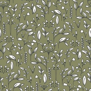 Rustic Boho Botanicals - olive green - small