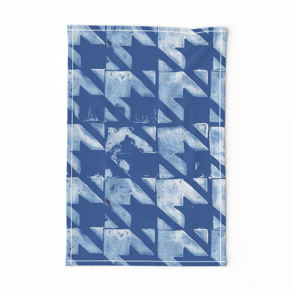 classic_houndstooth_rustic_handprinted_blockprint in denim blue shades