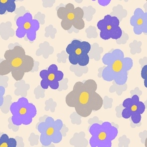 sunny flowers lilac-purple-grey medium
