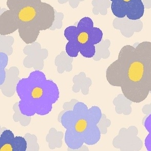 sunny flowers lilac-purple-grey
