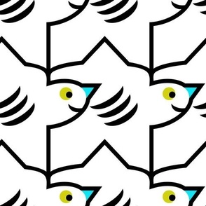 Happy-Birds-MIDDLE-black-and-white-green-eyes-blue-pecker-Escher-type-repeat