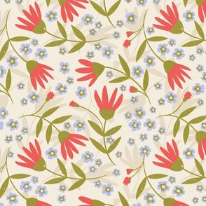 Red Roderic in bloom - beige