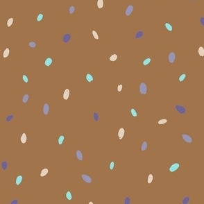 speckles aqua blue brown on brown