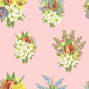 BOUQUETS - LARGE - SPRING GARDEN COLLECTION (PINKY)