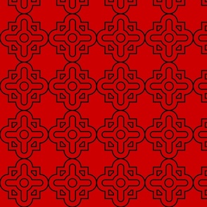 Geometric Pattern: Zellij: Ruby Black