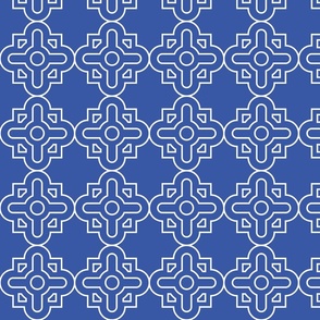 Geometric Pattern: Zellij: Azure White