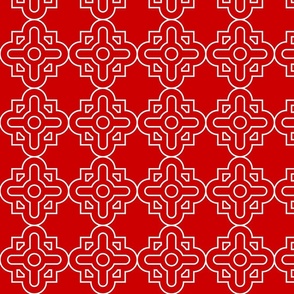 Geometric Pattern: Zellij: Ruby White
