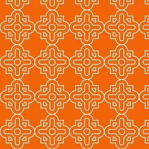Geometric Pattern: Zellij: Tangerine White