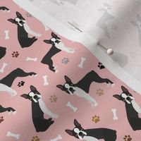 Boston Terrier Paws and Bones Pink Small Scale
