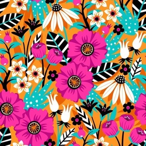 Wild Blooms (Pink & Orange)