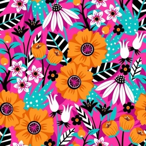 Wild Blooms (Orange & Pink)