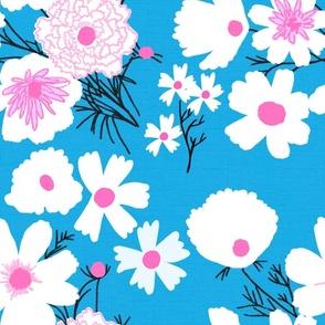 Sky Blue Retro Modern Loose Wildflower Spring Garden Mix 