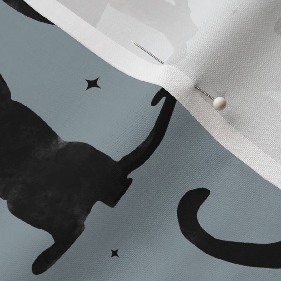 Cats and Moon on Gray