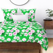 Kelly Green Retro Modern Loose Wildflower Spring Garden Mix 