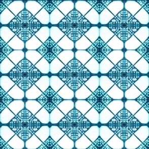 Art Deco Shibori  Triangles in Blue