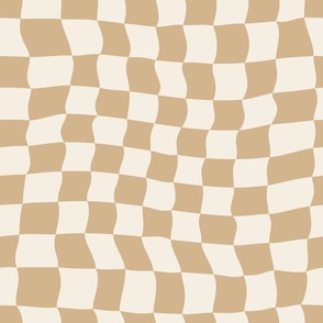 Warped Checkerboard - Tan