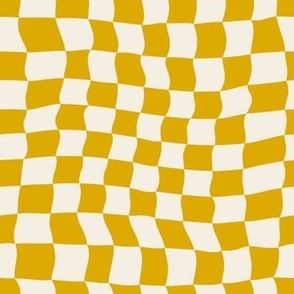 Warped Checkerboard - Mustard