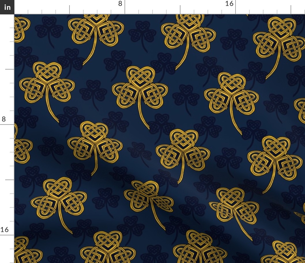 Celtic Shamrock (blue & gold) 