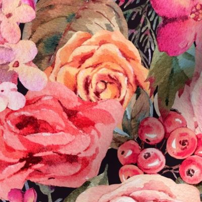 Watercolor rustic roses