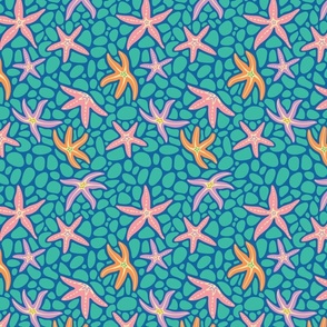 Sea Stars Coastal Beach Ocean Starfish - Bright Summer Colors - TINY Scale - UnBlink Studio by Jackie Tahara