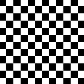 Mini one inch repeat chessboard checkerboard black and white check