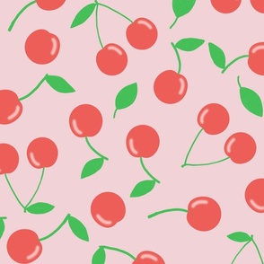 Large Scale - Coral Cherries on Cotton Candy