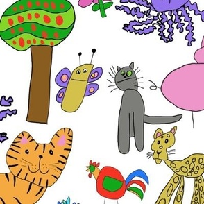 Whimsical animals kids' style - Teamwork with my kids