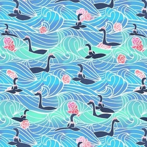 Nessie Rose in Teal (smaller print)